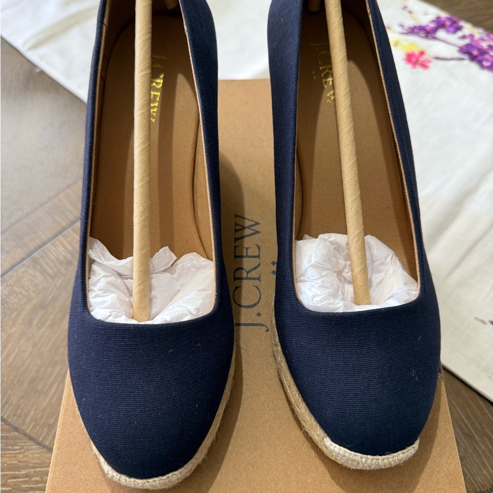J. Crew Blue Espadrilles with Jute Sole